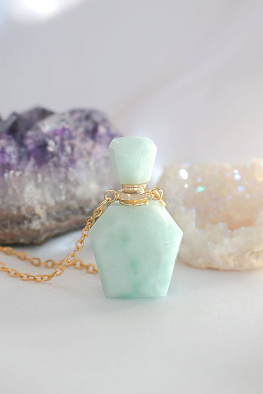 Angel Crystal Bottle | 24K Natural Amazonite Crystal Necklace-0