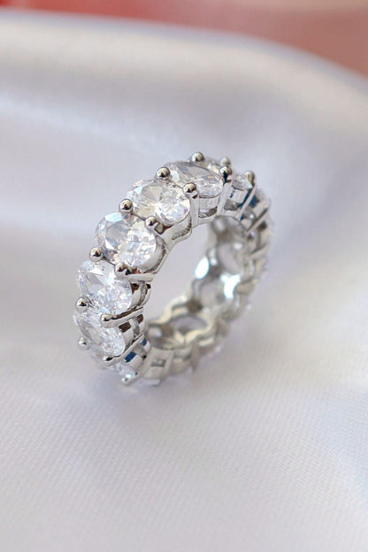 925 Silver Oval CZ Band Ring-3