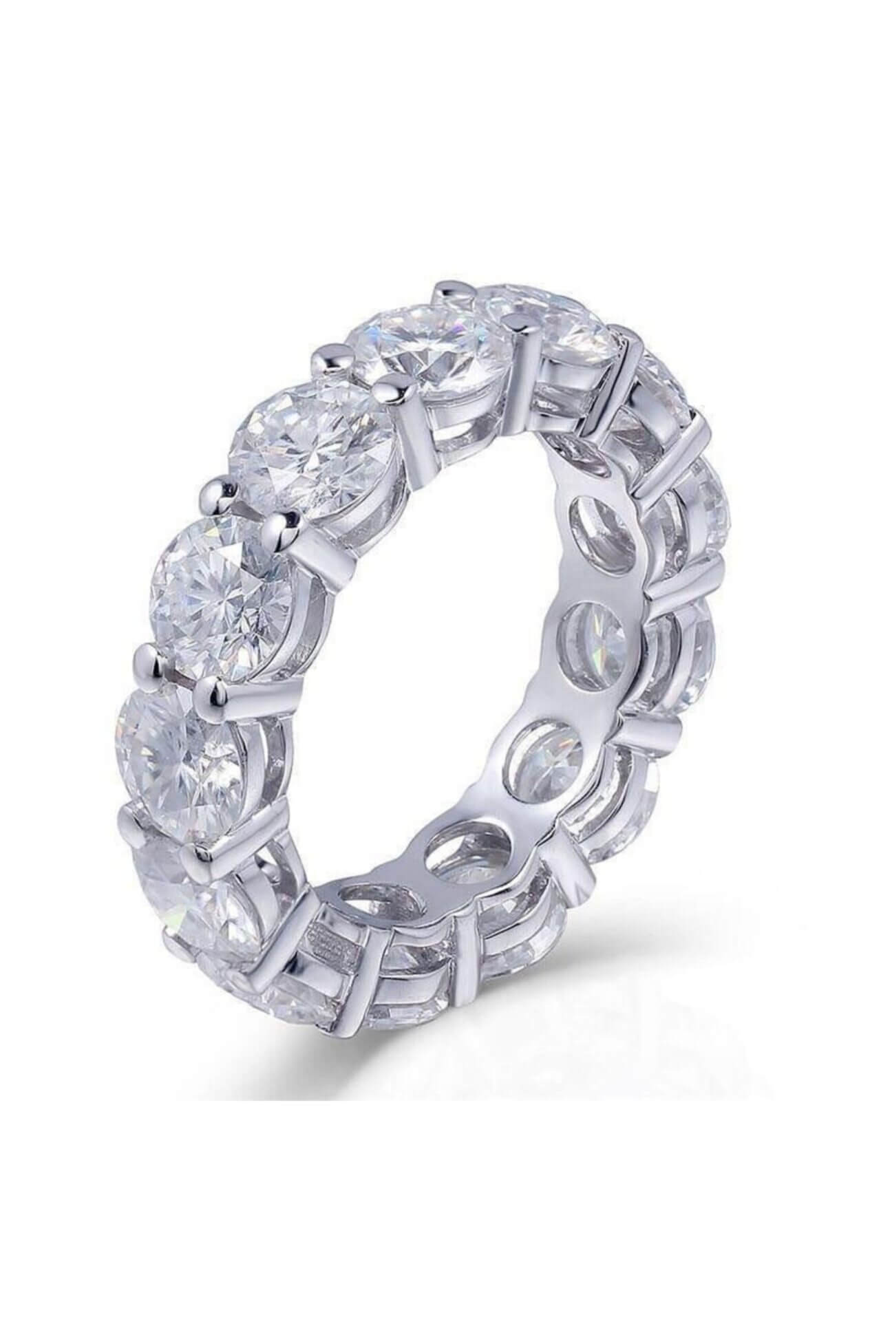 925 Silver Oval CZ Band Ring-6