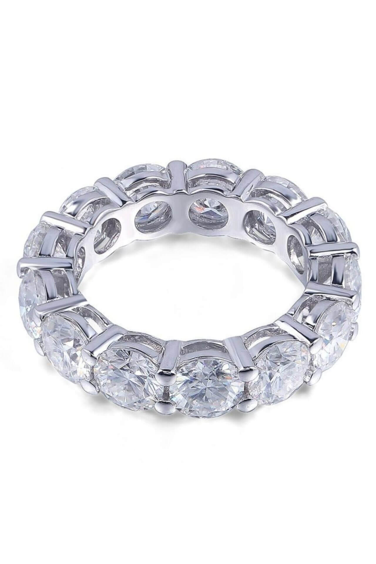 925 Silver Oval CZ Band Ring-7