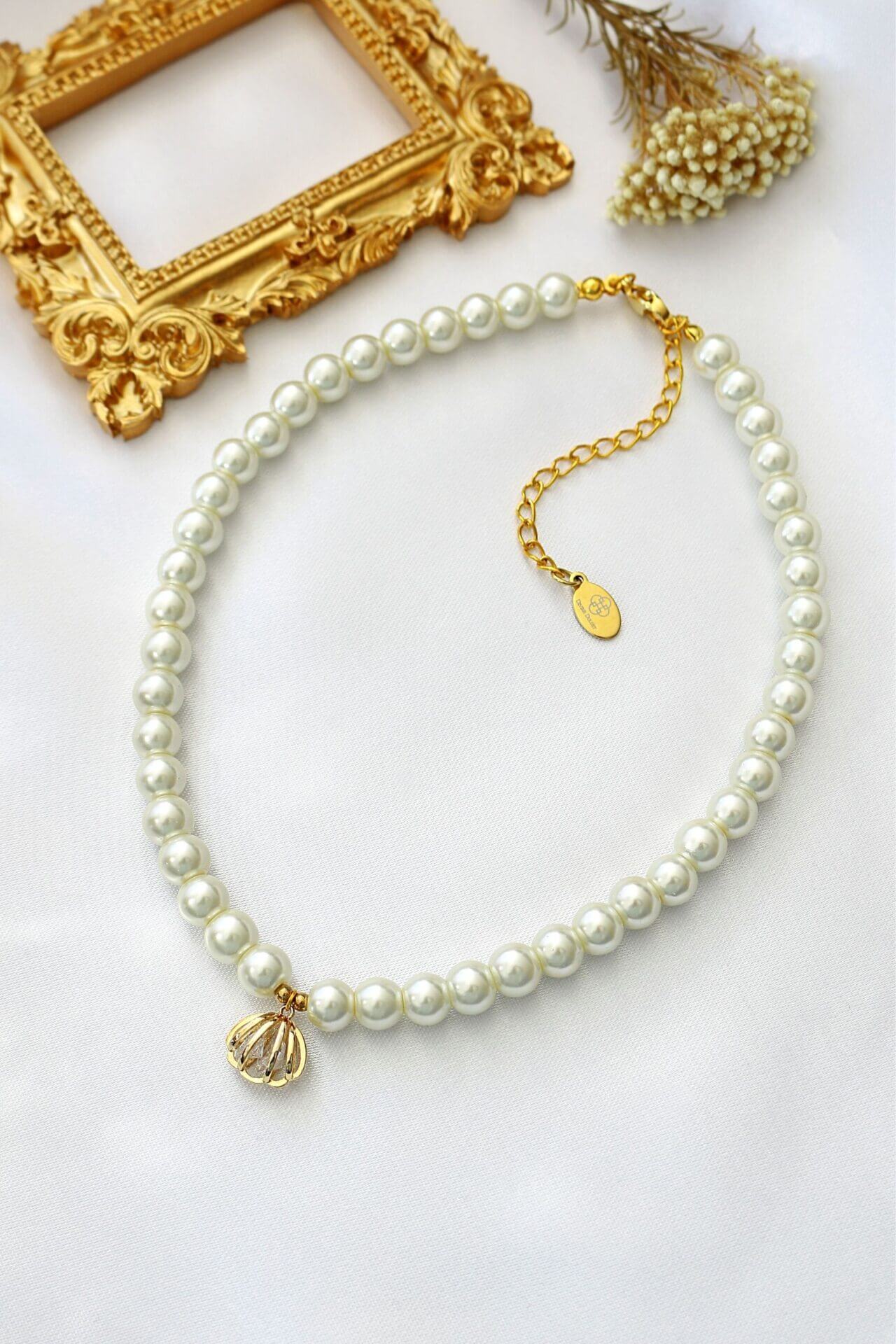 "Ocean Treasure" | 24K Czech Pearls Choker-1